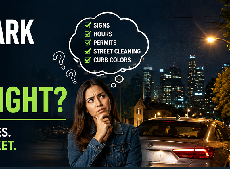 Overnight parking rules and street parking signs at night