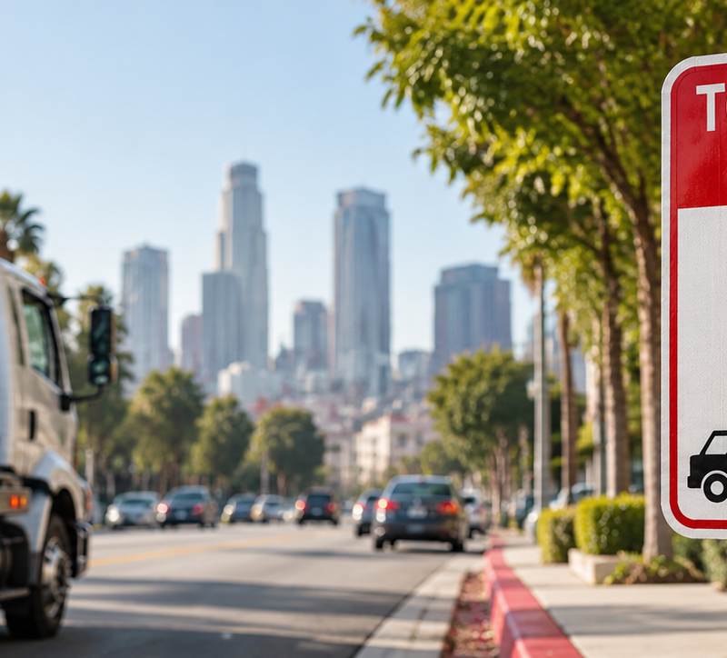 Tow-away zone sign explaining tow-away parking restrictions