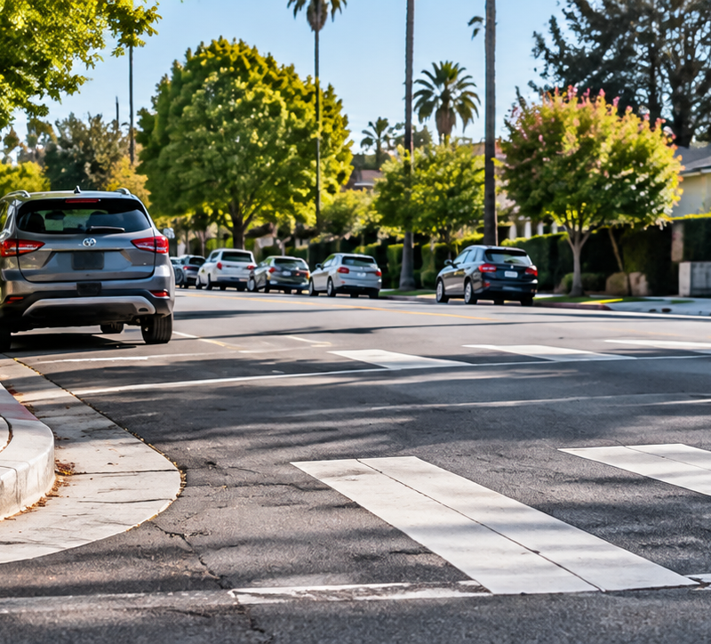 Intersection parking rules near a crosswalk and stop sign
