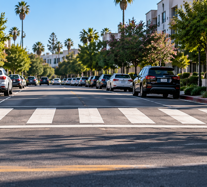 Crosswalk parking rules at a street intersection