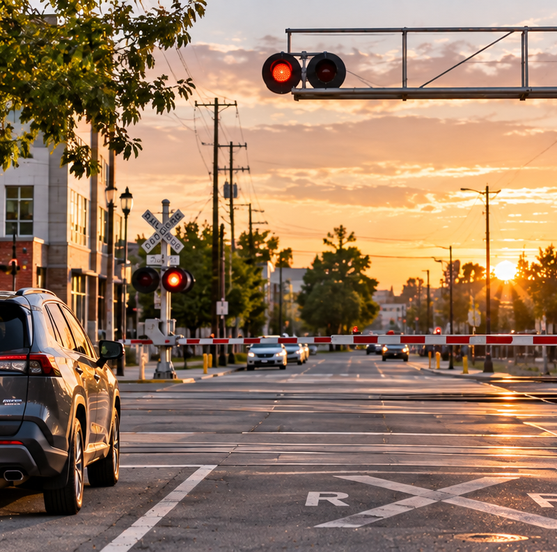 You find an open stretch of curb near railroad tracks. There’s no obvious No Parking sign beside your car, and you’re not actually on the tracks. Can you park there? The answer depends on where your vehicle is in relation to the railroad crossing, what signs or markings apply, and the parking laws in that jurisdiction. Railroad areas can be particularly confusing because drivers may encounter tracks running parallel to a street, a roadway crossing the tracks, crossing gates, warning signals, or nearby curbside parking—all within a relatively small area. The first step is determining exactly what you're parking near. Can You Park Near Railroad Tracks? Potentially, but the presence of railroad tracks nearby does not by itself tell you whether a particular curb space is legal. There is an important difference between: Parking alongside railroad tracks that run near or parallel to a roadway and Parking near a railroad crossing where vehicles or pedestrians actually cross the tracks. A highway-rail crossing can have specific stopping, standing, or parking restrictions designed to keep the crossing visible and unobstructed. Local parking restrictions may also apply to nearby streets. Before leaving your vehicle, identify whether you're simply near railroad property or within an area regulated because of the crossing. How Close Can You Park to a Railroad Crossing? Don't rely on one universal distance. Parking and stopping requirements around railroad crossings can be established by state and local law, and the applicable distance or restriction can depend on the jurisdiction and roadway. Instead of estimating how many feet you are from the tracks, look for the actual crossing area and traffic controls. These may include: Railroad crossing signs Crossbuck signs Warning lights Crossing gates Pavement markings Stop lines No Parking or No Stopping signs Painted curbs Then check the applicable local rule governing parking near that crossing. Is the Distance Measured From the Tracks or the Crossing? This is an important question because the two aren't necessarily interchangeable. A railroad crossing includes the area where the roadway intersects the railroad tracks and may include associated signs, gates, signals, pavement markings, and other traffic-control features. A driver shouldn't simply choose one rail and measure an assumed parking distance from it. If a law establishes a specific clearance requirement, follow the way that jurisdiction defines and measures the restricted area. This is another reason we avoid giving drivers a single nationwide number. What If There Is No No Parking Sign? No sign doesn't necessarily mean no restriction. Some parking and stopping rules come directly from traffic law rather than a parking sign installed beside every prohibited location. We see the same principle around other regulated areas, including intersections, crosswalks, driveways, and fire hydrants. So if you're close to a railroad crossing, don't conclude that the curb is legal simply because there is no No Parking sign immediately beside your vehicle. Check the applicable crossing and parking rules. What Do Railroad Crossing Signs Mean for Parking? Railroad warning signs tell drivers that they are approaching or entering a railroad crossing, but a railroad warning sign isn't automatically a parking sign. You still need to determine whether a separate parking or stopping restriction applies. For example, you may encounter a railroad warning sign together with a No Parking sign or another traffic control. Read each sign according to its purpose. If several parking restrictions appear in the same area, our guide to reading multiple parking signs can help you work through overlapping rules. Does a Railroad Crossing Gate Affect Where You Can Park? A crossing gate is a strong indication that you're dealing with an active controlled crossing. Never position a parked vehicle where it could interfere with the operation of a gate, obstruct the crossing, or impede traffic approaching or leaving it. But don't use the physical length of the gate as your only measure of where legal parking begins. The applicable parking restriction may extend beyond the equipment itself. Look for signs and markings and follow the relevant state or local clearance requirements. Can You Park Between the Crossing Gate and the Tracks? A vehicle should never occupy a location that places it within or obstructs an active railroad crossing. Drivers also need enough room to remain clear of the tracks when crossing traffic stops. If you're uncertain whether a space is part of the crossing or its required clearance area, don't treat it as ordinary curbside parking. Move farther away and verify the applicable local rule. Can You Wait in Your Car Near Railroad Tracks? Staying behind the wheel doesn't automatically make a restricted location legal. Parking, standing, and stopping can have different legal meanings. A restriction may prohibit parking but allow certain brief activity, while another may prohibit standing or stopping altogether. The wording matters. Our guide to No Parking, No Standing, and No Stopping signs explains why remaining inside the vehicle doesn't necessarily exempt you from a restriction. Can You Stop Near Railroad Tracks to Pick Someone Up? Don't assume passenger pickup or drop-off automatically permits stopping near a railroad crossing. If the location prohibits stopping or standing, a quick passenger exchange may still violate the applicable restriction. Look for a designated passenger loading area or another legal curb space away from the crossing. Our guide to passenger loading zones explains how designated pickup and drop-off areas work. What About Loading or Deliveries? The same principle applies to deliveries. A commercial delivery doesn't automatically override railroad-crossing restrictions. If a designated loading zone exists nearby, determine whether your vehicle and activity qualify to use it and whether the restriction is currently in effect. See our guide to loading zone parking rules for more on time limits, signs, and loading activity. Can You Park on a Street That Runs Alongside Railroad Tracks? Possibly. Some roads run parallel to railroad tracks for blocks or even miles. Parking along those roads is a different situation from parking immediately beside a highway-rail crossing. The applicable curb may permit ordinary street parking. But you still need to check: Posted parking restrictions Railroad or transit property boundaries No Stopping areas Curb markings Time limits Permit requirements Driveways and access points Local parking laws Don't assume that land beside the tracks is public parking simply because there appears to be enough room for a vehicle. What If There Is an Unpaved Area Beside the Tracks? Be especially cautious. A gravel shoulder, dirt area, or open space beside railroad tracks isn't automatically a public parking area. It may be railroad property, private property, a maintenance access area, or a location where parking is otherwise restricted. The absence of a curb or parking sign doesn't establish that drivers may leave vehicles there. Use clearly designated public parking whenever possible. What If the Tracks Are No Longer Used? Don't assume tracks are abandoned merely because you haven't seen a train. Rail lines can have infrequent service, seasonal use, freight movements, maintenance vehicles, or other operations that aren't obvious to someone parking nearby. Traffic-control equipment and local restrictions may also remain applicable. Treat the crossing according to its current signs, markings, and legal status rather than judging it by how active the tracks appear. Can You Park Near a Railroad Crossing Overnight? If parking is otherwise legal, you still need to determine whether the space remains legal throughout the night. Other restrictions may take effect later, including: Overnight parking rules Street cleaning Permit restrictions Time limits Temporary No Parking controls Our guide to residential street parking overnight explains why drivers should evaluate what happens after they leave the vehicle. And if you're planning to leave the car for several days, see How Long Can You Leave a Car Parked on the Street?. What If Temporary Signs Appear Near the Tracks? Railroad maintenance, construction, utility work, street repairs, and other projects can temporarily change parking around a crossing. A curb that normally allows parking may become unavailable while work is underway. Temporary signs can therefore be particularly important around transportation infrastructure. Our guide to temporary No Parking signs explains what drivers should look for when normal curb access changes. Can You Get Towed for Parking Too Close to Railroad Tracks? Parking enforcement and towing rules vary by jurisdiction and circumstances. If a vehicle violates an applicable parking or stopping restriction, obstructs a crossing, interferes with access, or creates another legally defined hazard, enforcement action may be possible. Don't assume that the absence of a ticket on another nearby vehicle proves that the location is legal. As with other parking situations, what other drivers are doing isn't the rule. How Should You Evaluate Parking Near Railroad Tracks? When you find a potential space near railroad infrastructure, work through the location systematically. First, identify the tracks and the crossing. Determine whether you're beside railroad tracks or near the point where the roadway actually crosses them. Next, look for traffic controls. Find crossing gates, warning lights, crossbucks, pavement markings, stop lines, and other indicators of the crossing area. Then, read the parking signs. Check for No Parking, No Standing, No Stopping, time restrictions, and directional arrows. If an arrow controls the curb, our guide to parking sign arrows can help you determine which direction the restriction extends. Finally, check the applicable local rule. If the required clearance isn't shown on a sign, don't guess the distance. That process is much safer than simply asking whether your car physically fits beside the tracks. Where ParkClear Fits In Railroad crossings show why parking decisions sometimes require information beyond the nearest sign. ParkClear helps drivers interpret confusing parking signs and location-based parking rules to provide a clear Yes or No answer to “Can I park here?” If a posted restriction near the crossing is difficult to understand, ParkClear's parking sign scanner can help interpret the sign. Drivers can also check a future date and time when parking restrictions change later. When parking legality depends on a statutory clearance requirement or another state or local rule that isn't communicated on the sign, drivers should verify the applicable official regulation. Look at the Crossing, Not Just the Empty Curb An empty space near railroad tracks can look like ordinary street parking. But the physical space available for your car isn't what determines whether parking is legal. Identify the railroad crossing. Look for gates, warning equipment, pavement markings, and parking signs. Determine whether you're on public roadway or railroad/private property. Then check any applicable clearance requirement. Most importantly, don't guess how close is close enough. When the law establishes a specific distance from a railroad crossing, use the rule for the jurisdiction where you're actually parking. Download ParkClear Confused about whether you can park? Download ParkClear to scan parking signs or use your location to get a clear Yes or No answer to “Can I park here?” Parking regulations vary by jurisdiction. Always follow posted signs and applicable local laws, and check official local rules when necessary.
